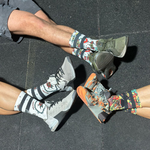 Nahtlose technische Socken Bear Street mit buntem Urban-Design für Crossfit.