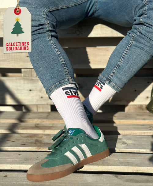 Baumwollsocken, Elvis-Design in Weiß, mit rotem und schwarzem Band, lässig, technisch und nahtlos.