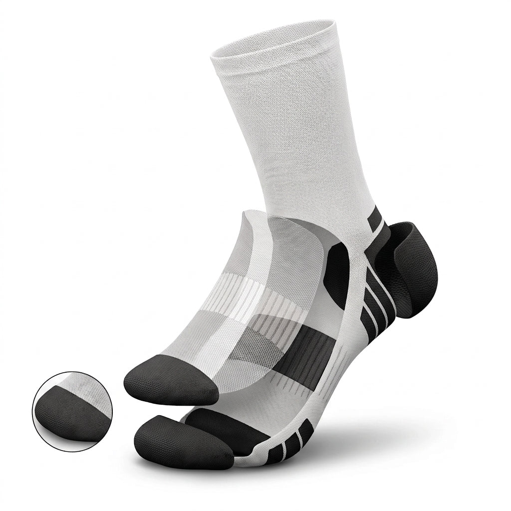 Elite-Socke mit ihren Technikzonen